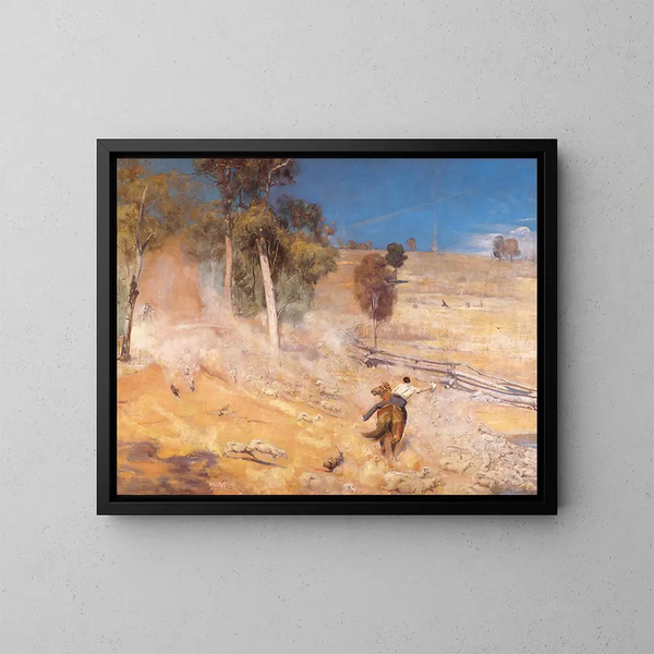 Une échappée - Tom Roberts — kehystetty taideteos seinällä