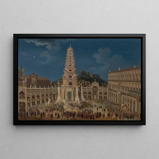 Tommaso Ruiz - View of the nighttime celebrations for the baptism of the Infanta in Naples 1740.webp