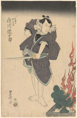 Toyokuni Utagawa - Actor with Striped Robe and Sword.webp