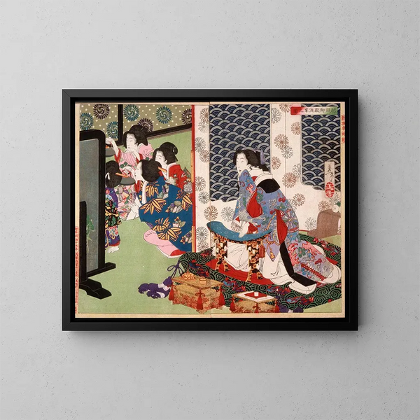 Un banquet au palais de Koshida - Tsukioka Yoshitoshi — kehystetty taideteos seinällä
