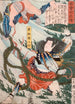 Aoyanagi Harunosuke heittäen hyökkääjän veden alle - Tsukioka Yoshitoshi — näkymä teoksesta
