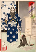 Kazuenokami Kat Kiyomasa tarkkailee apinaa siveltimen kanssa - Tsukioka Yoshitoshi — näkymä teoksesta