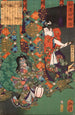 Kusunoki Tamonmaru Masayuki yllättämässä haamu-ketun - Tsukioka Yoshitoshi — näkymä teoksesta