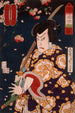 Ichikawa Sadanji sumussa Hoshikage Tsuchiemonin roolissa - Tsukioka Yoshitoshi — näkymä teoksesta