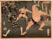 Duel entre Yotsuguruma Daihachi et Kotengu Heisuke lors de la bataille des lutteurs et des pompiers au sanctuaire Shinmei - Tsukioka Yoshitoshi — näkymä teoksesta