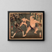 Duel entre Yotsuguruma Daihachi et Kotengu Heisuke lors de la bataille des lutteurs et des pompiers au sanctuaire Shinmei - Tsukioka Yoshitoshi — kehystetty taideteos seinällä