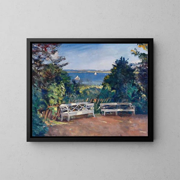 Jardin à Travemünde - Ulrich Hübner — kehystetty taideteos seinällä