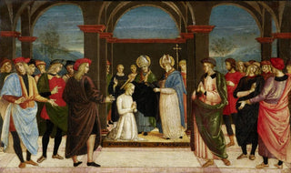 Umbrian Master - Saint Ambrose vesting Saint Augustine.webp
