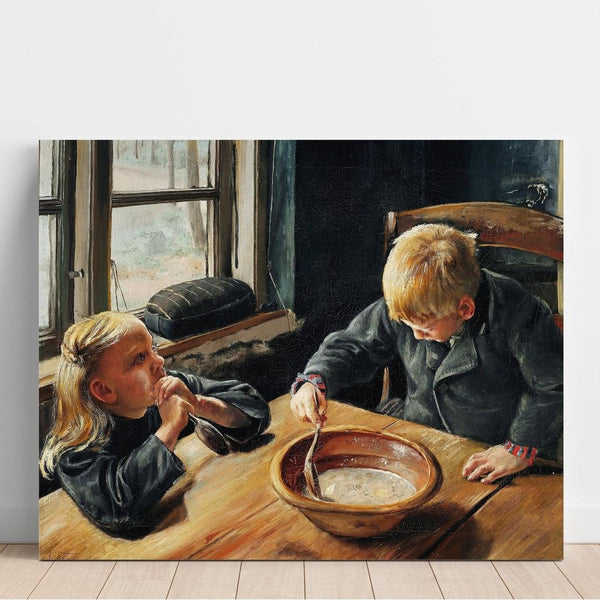 Maalauksen jäljennös Poika ja tyttö lounasaikaan - Laurits Andersen Ring