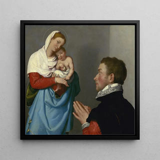 Un gentilhomme en adoration devant la Madone - Giovanni Battista Moroni