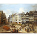 Maalauksen jäljennös Un marché sur le Römerberg à Francfort - Christian Georg Schütz