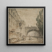 Un palais avec un pont en arc, une villa romaine - Hubert Robert — kehystetty taideteos seinällä