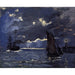 Maalauksen jäljennös Merimaisema, navigointi kuunvalossa - Claude Monet