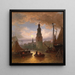 Une vue d'Amsterdam au clair de lune - Elias Pieter van Bommel — kehystetty taideteos seinällä