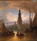Une vue d'Amsterdam au clair de lune - Elias Pieter van Bommel — näkymä teoksesta