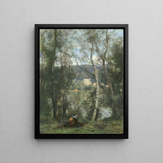 Reproduction tableau | Une Femme Ramassant du Bois à Ville-d'Avray - Jean-Baptiste Camille Corot | Poster - Toile - Aluminium