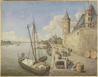 Le fleuve Main à Francfort-sur-le-Main avec l'église Saint-Léonard - Ursula Magdalena Reinheimer — näkymä teoksesta
