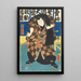 Näytös Esittäjä Hanaregoma no Chōkichi painijaroolissa - Utagawa Kunisada Toyokuni III — kehystetty taideteos seinällä