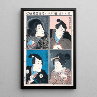 Utagawa Kunisada Toyokuni III - Four Actors in the Roles of Natsume Shirosabur Ishid Unemenosuke Katsuragi and Kijin Omatsu.webp