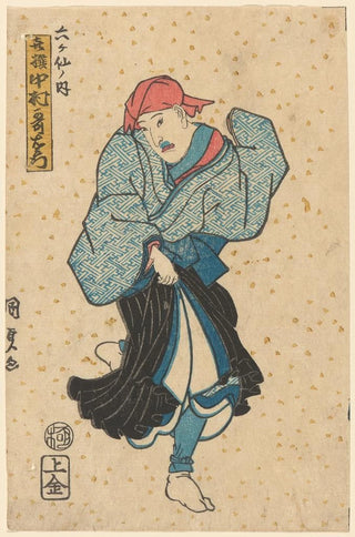 Utagawa Kunisada Toyokuni III - Monk One of the Six Great Poets Kisen Playing the Role of Nakamura Utaemon.webp