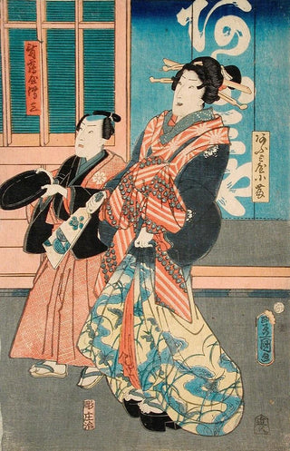 Utagawa Kunisada Toyokuni III - Ofuji of miya and her Servant Tsuruya Denz.webp