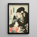 Chūshingura-näytelmän ensimmäinen kohtaus, Kō no Moronao ja Kaoyo Gozen - Utagawa Kunisada Toyokuni III — kehystetty taideteos seinällä