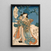 Ichimura Kakitsu naisroolissa, joka esittää toisen kuukauden - Utagawa Kunisada Toyokuni III — kehystetty taideteos seinällä