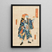 Ichikawa Danjr IX Toraya Tkichi roolissa pomademyyjä - Utagawa Kunisada Toyokuni III — kehystetty taideteos seinällä