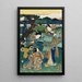 Kirsikkapuiden kukkien ihailu - Utagawa Kunisada Toyokuni III — kehystetty taideteos seinällä