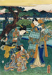 Kirsikkapuiden kukkien ihailu - Utagawa Kunisada Toyokuni III — näkymä teoksesta