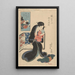Nainen, joka pitää vauvaa - Utagawa Kunisada Toyokuni III — kehystetty taideteos seinällä