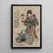 Rokudaime iwai hanshir shichikaiki tsuizen shigenoi ko wakare - Utagawa Kuniyoshi — kehystetty taideteos seinällä