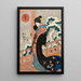 Kauneus lumen alla verannalla - Utagawa Kuniyoshi — kehystetty taideteos seinällä