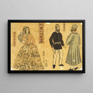 Utagawa Yoshiiku - Gaikoku jinbutsu zuga Oroshia Amerika nyonin.webp