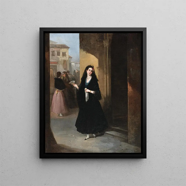 Valeriano Domnguez Bcquer - A Beautiful Spanish Woman with a Fan.webp