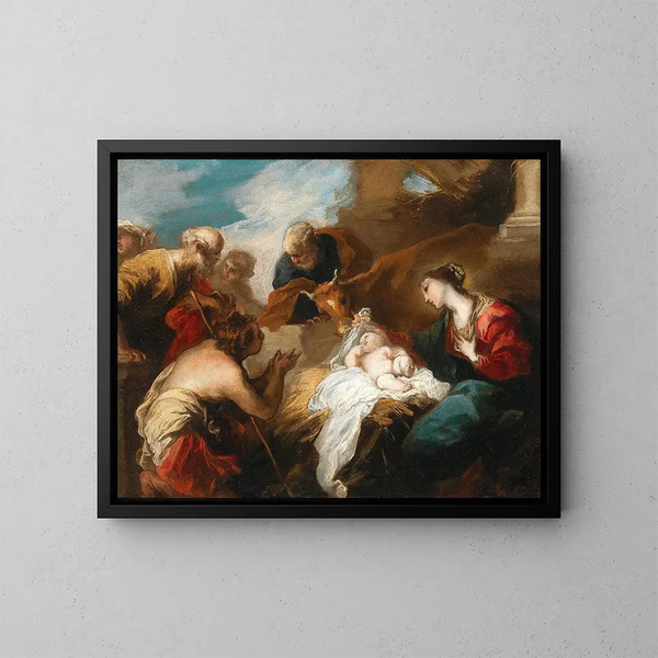 Adoration des bergers - Valerio Castello — kehystetty taideteos seinällä
