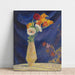 Maalauksen jäljennös Anemone-ruukku sinisellä taustalla - Henri Lebasque