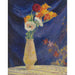 Maalauksen jäljennös Anemone-ruukku sinisellä taustalla - Henri Lebasque