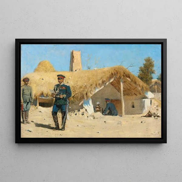 L'Adjudant - Vasily Vereshchagin — kehystetty taideteos seinällä