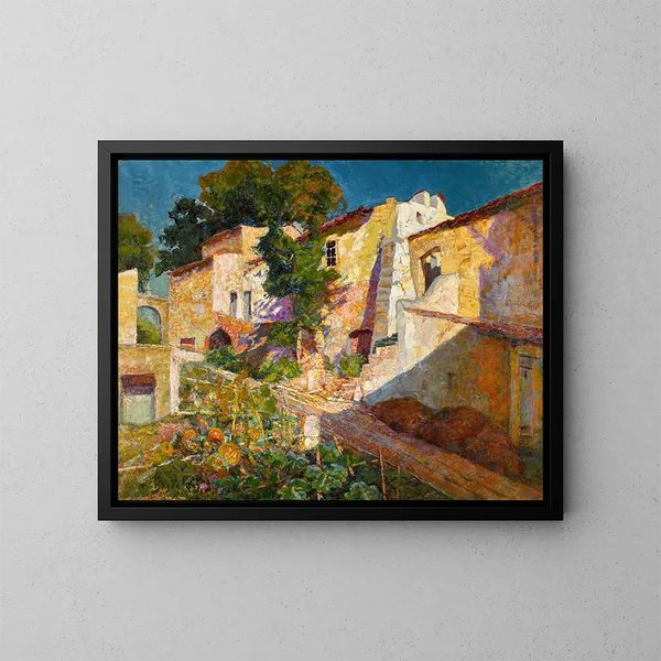 Village provençal - Victor Charreton — kehystetty taideteos seinällä