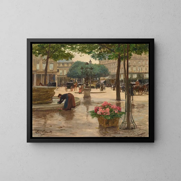 La Place du Théâtre Français - Victor Gabriel Gilbert — kehystetty taideteos seinällä