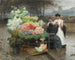 La marchande de fleurs sur les quais de Paris vers 1890 - Victor Gabriel Gilbert — näkymä teoksesta