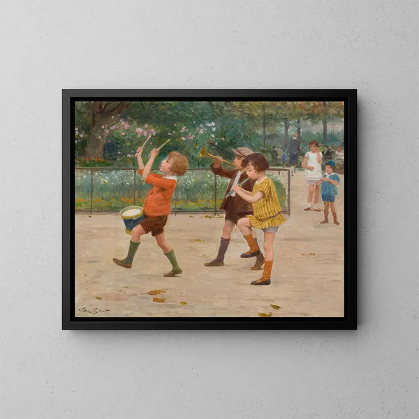 La bande des enfants - Victor Gabriel Gilbert — kehystetty taideteos seinällä