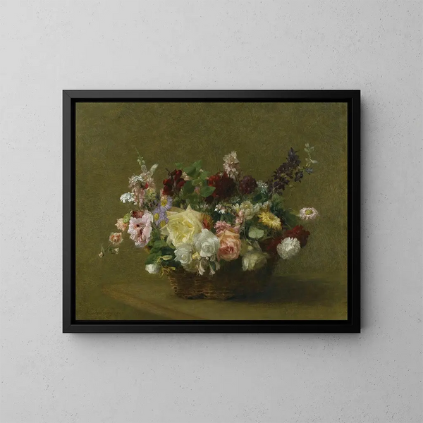 Erilaisia kukkakoreja - Victoria Fantin-Latour — kehystetty taideteos seinällä
