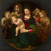 Maalauksen jäljennös Vierge et Enfant avec le Jeune Saint Jean-Baptiste Sainte Cécile et Anges - Piero di Cosimo