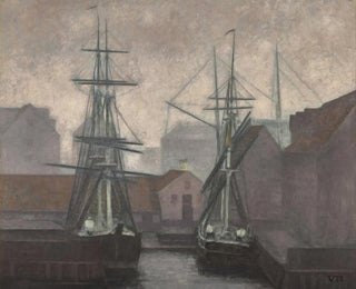 Quai de commerce du Groenland, Christianshavn, Kööpenhamina - Vilhelm Hammershøi — näkymä teoksesta