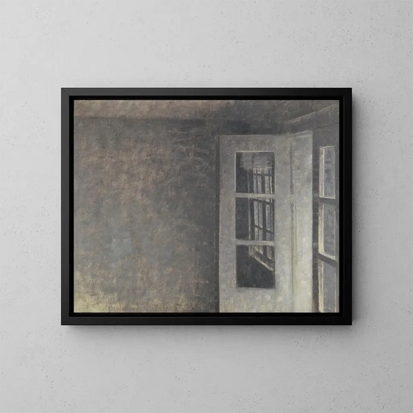 La chambre du balcon à Spurveskjul - Vilhelm Hammershøi — kehystetty taideteos seinällä