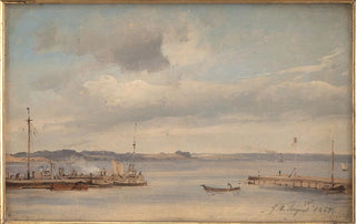 Vilhelm Petersen - A Boat Harbour Humlebk Zealand.webp