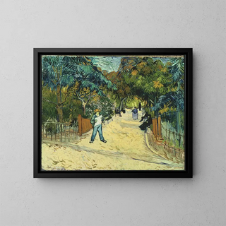 Entrée des jardins publics à Arles - Vincent van Gogh — kehystetty taideteos seinällä
