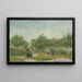 Montmartren puutarhamaalaus rakastavaisilla - Vincent van Gogh — kehystetty taideteos seinällä